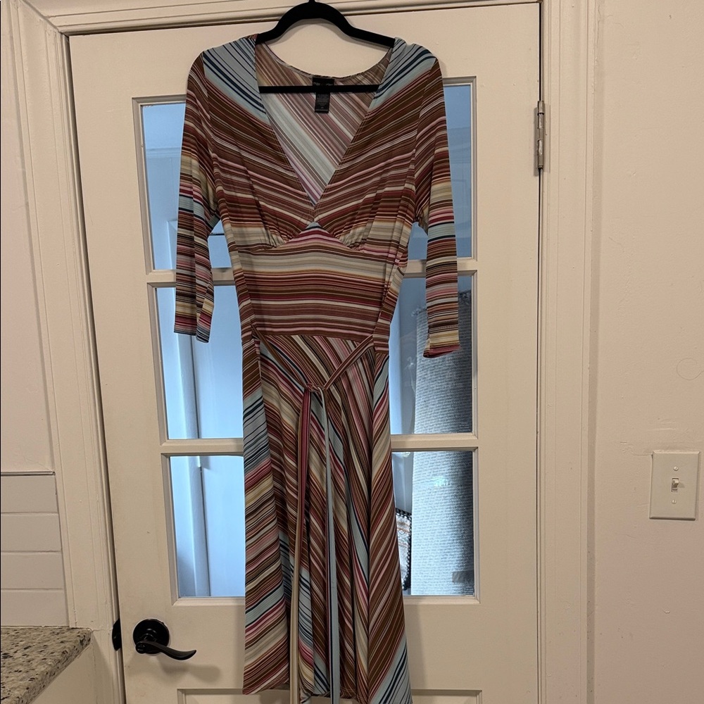 Max & Cleo Multicolor Striped Long Sleeve Dress